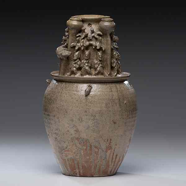 Appraisal: Chinese Hunping Funerary Urn Chinese Jin Dynasty-style a hunping funerary