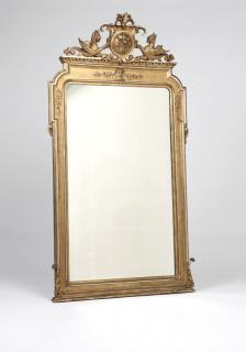 Appraisal: A Continental carved and giltwood pier mirror Second half th