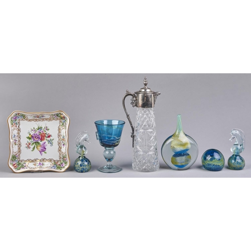 Appraisal: A Mdina glass vase goblet and three paperweights various sizes