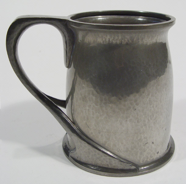 Appraisal: Art Nouveau Libertys Tudric pewter tankard with split strap handle