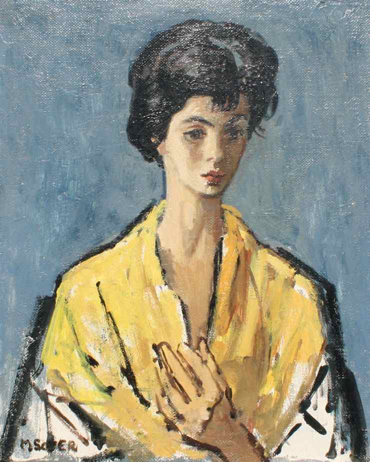 Appraisal: SOYER Moses American - ''Girl in the Yellow Shawl'' OIL