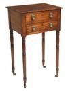 Appraisal: PERIOD SIDE TABLE - Diminutive English Sheraton Mahogany and Banded