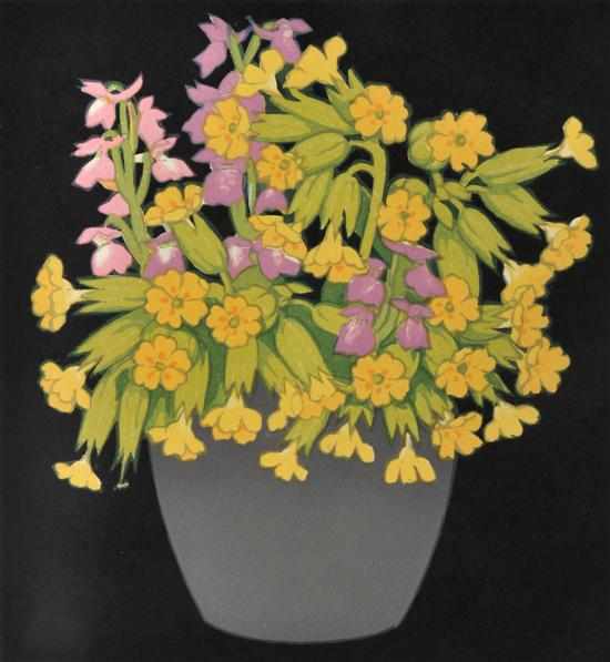 Appraisal: Hall Thorpe - Cowslips woodcut x