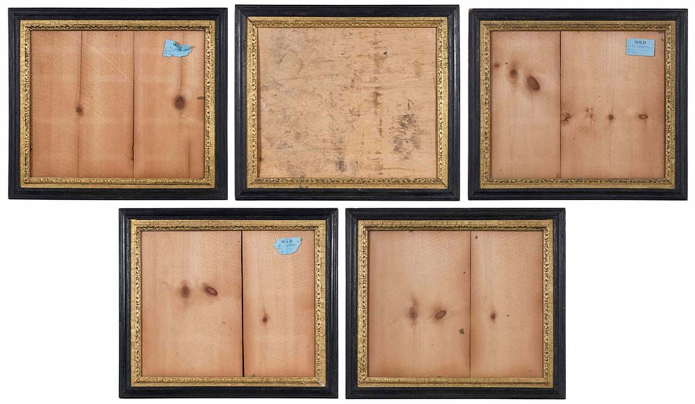 Appraisal: Five Rare Matching th Century Print Frames parcel lacquered and