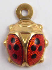 Appraisal: A carat gold enamel ladybird charm approx mm