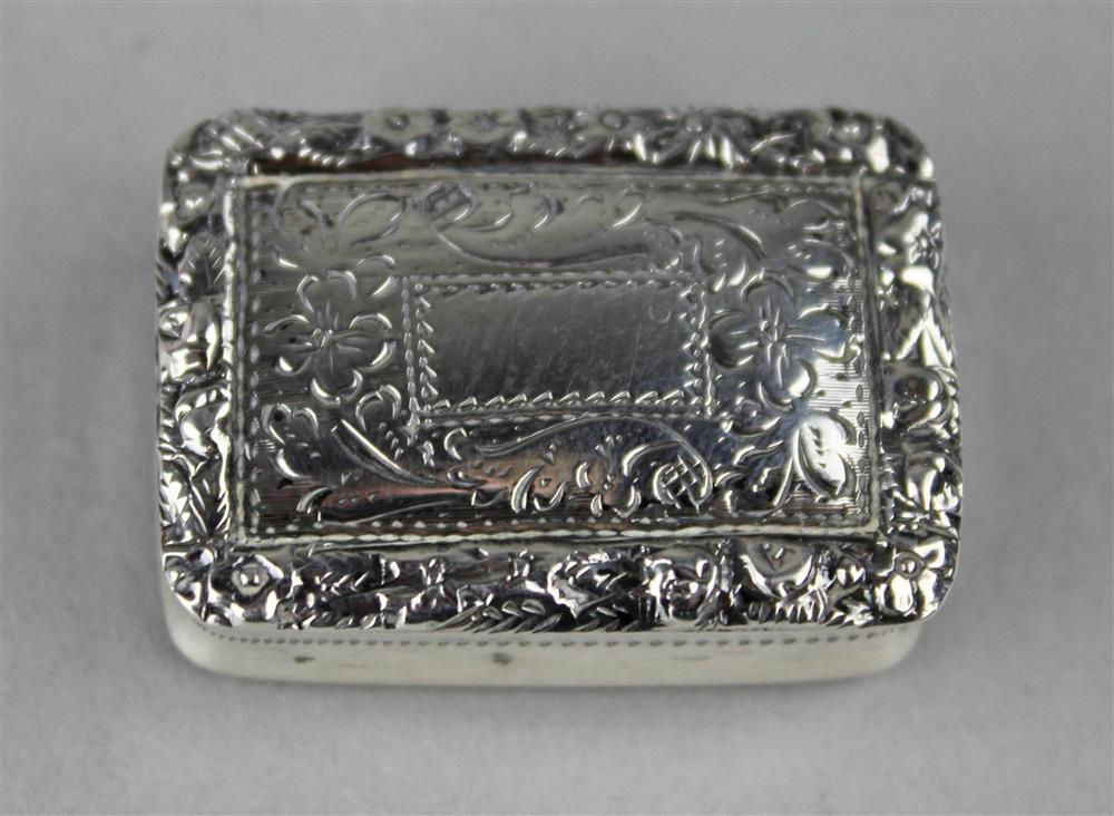 Appraisal: GEORGE IV SILVER VINAIGRETTE Birmingham - maker's mark of Nathaniel