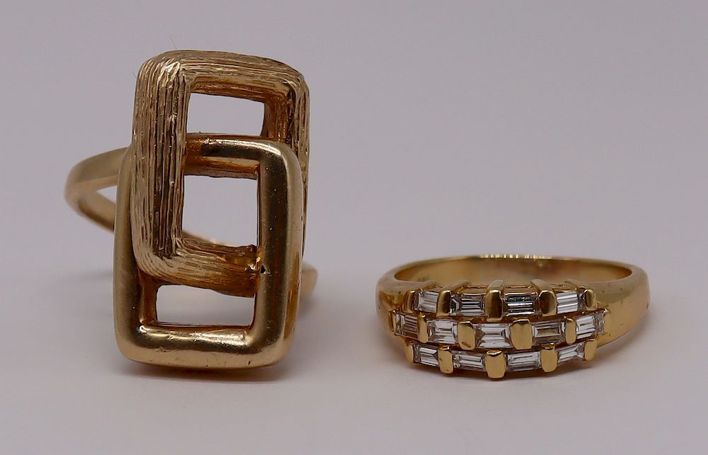 Appraisal: JEWELRY kt and kt Gold Ring Grouping Includes a kt