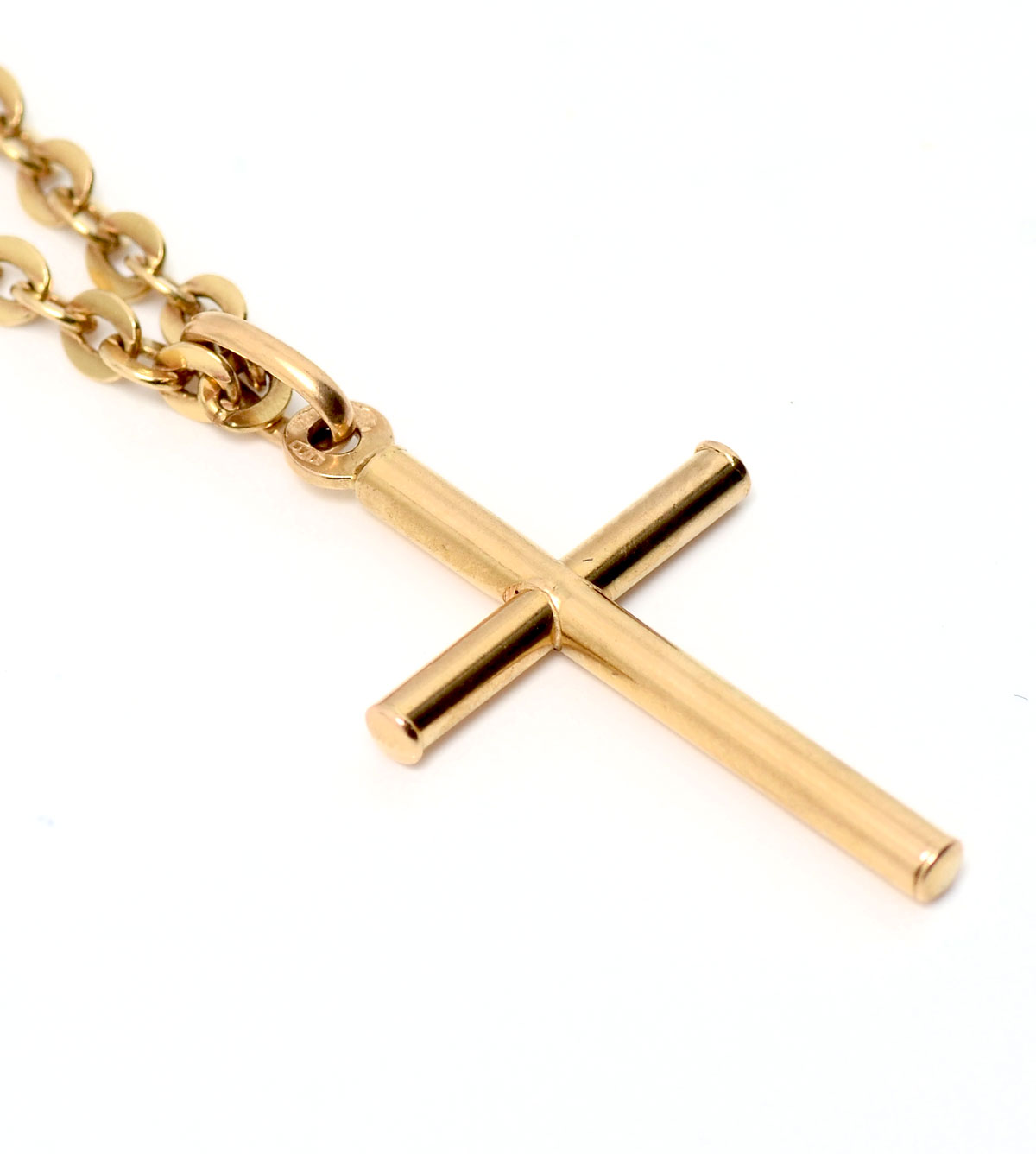 Appraisal: K MID CENTURY CROSS ON '' CHAIN Italian made K