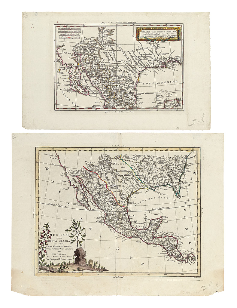 Appraisal: ZATTA ANTONIO Messico ouvero Nuova Spagna Double-page engraved map of