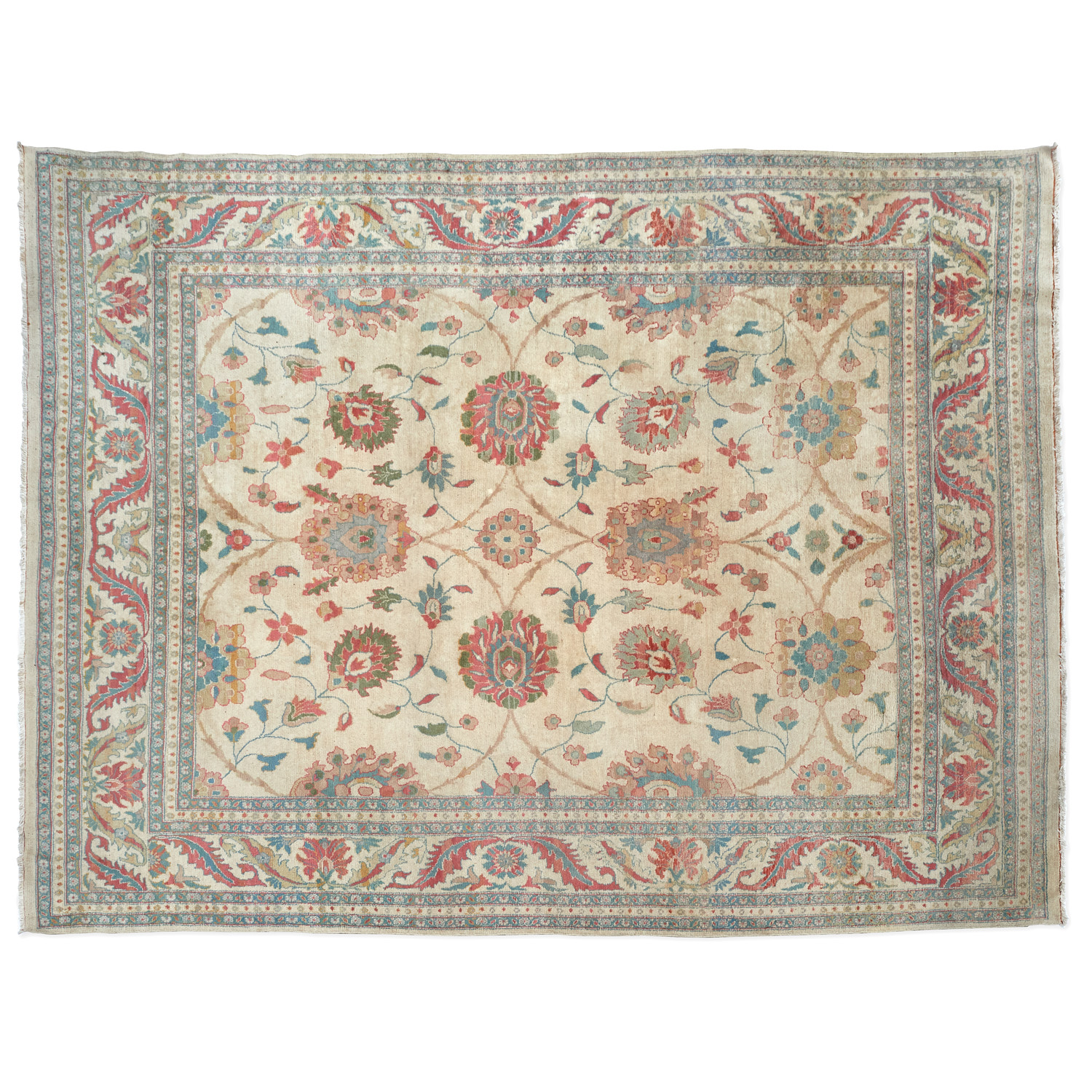 Appraisal: PERSIAN CARPET th c open ivory field with large Herati