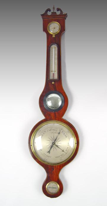 Appraisal: J CREMONINI VICTORIAN WHEEL BAROMETER Signed J Cremonini Wolverhampton Rosewood