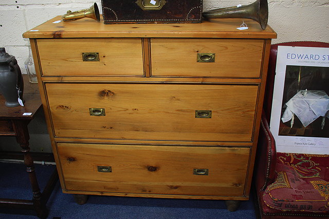 Appraisal: A PINE CHEST OF TWO SHORT AND TWO LONG DRAWERS