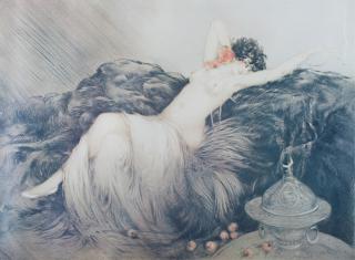 Appraisal: Louis Icart Smoke Litho Framed Signed in plate to bottom