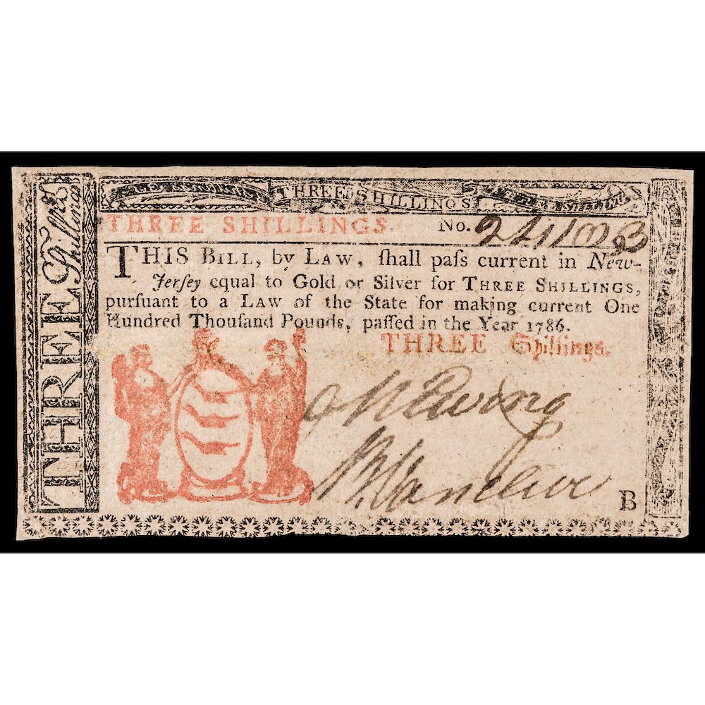 Appraisal: Colonial Currency NJ Shillings PMG Net graded Fine- New Jersey