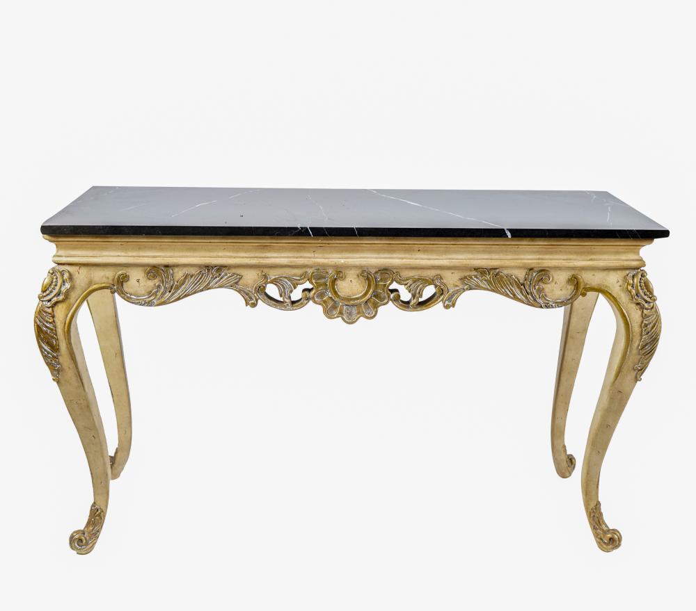 Appraisal: PAIR OF ITALIAN ROCOCO STYLE CONSOLE TABLESmodern of cream and