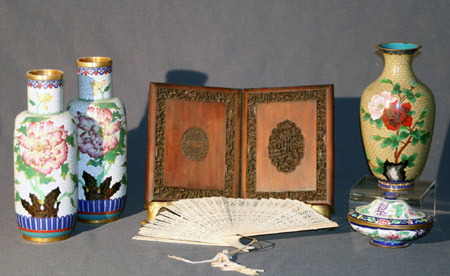 Appraisal: Group of Six Chinese Cabinet Articles th Century Height of