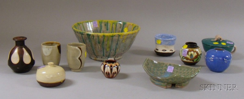 Appraisal: Eleven Assorted Art Pottery Items including a small Gouda vase