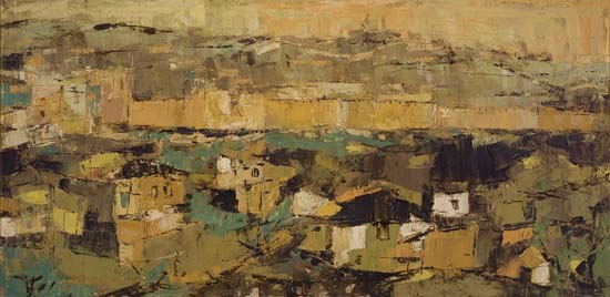 Appraisal: ALVIN CARL HOLLINGSWORTH - View of Jerusalem Oil on canvas