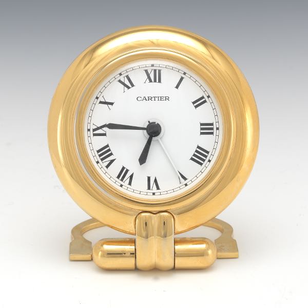 Appraisal: CARTIER QUARTZ TRAVEL CLOCK x Round clock with time only