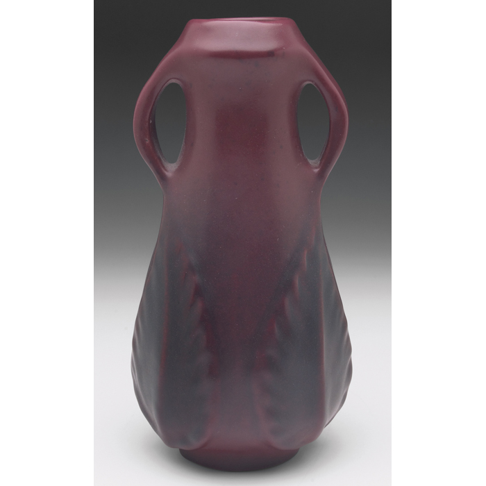 Appraisal: Van Briggle vase double handled shape under a maroon and