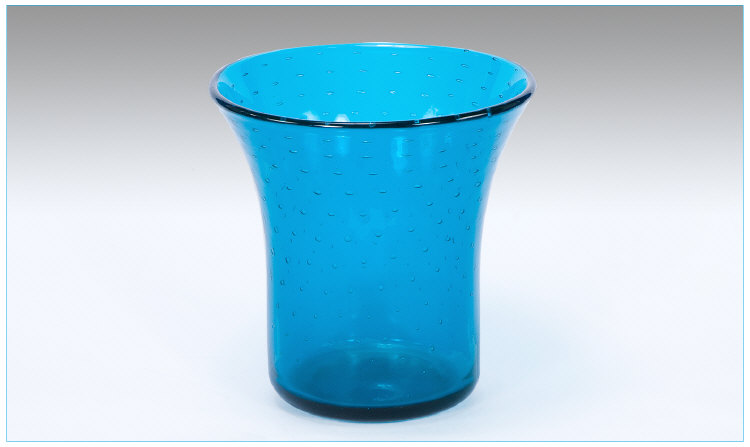 Appraisal: Bubble Glass Flared Vase dark turquoise