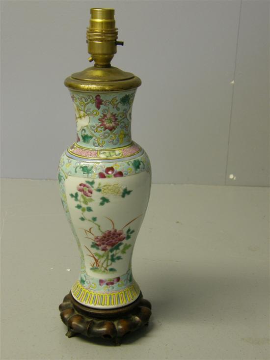 Appraisal: Late th Century Chinese vase converted to a lamp enamelled