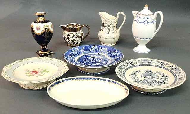 Appraisal: Group of eight Wedgwood porcelain items to include a platinum