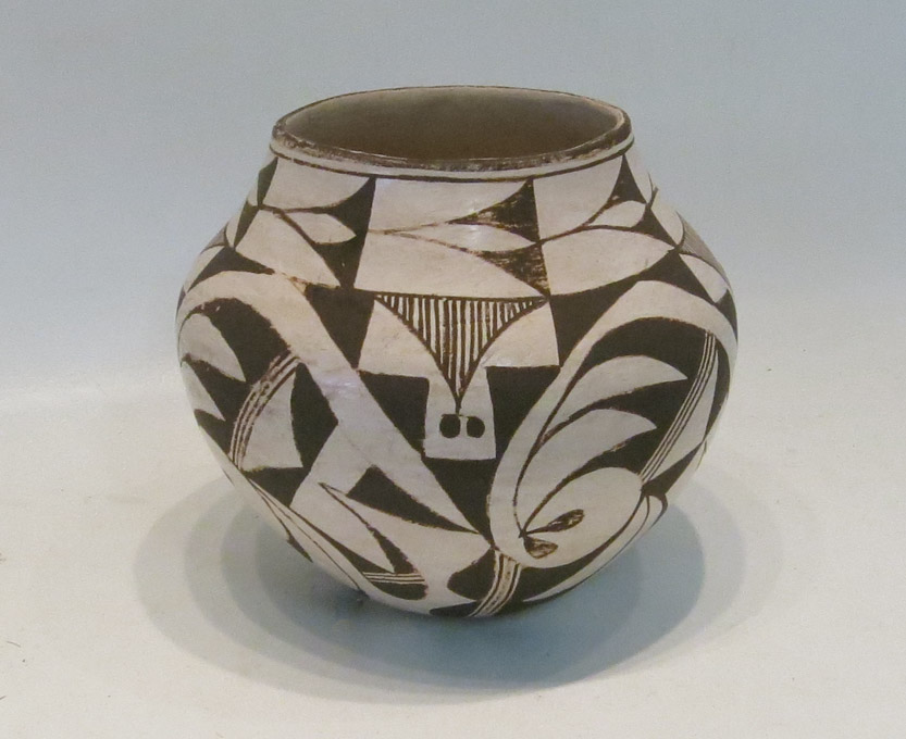 Appraisal: G LEWIS ACOMA INDIAN POTTERY VESSEL of bulbous form hand