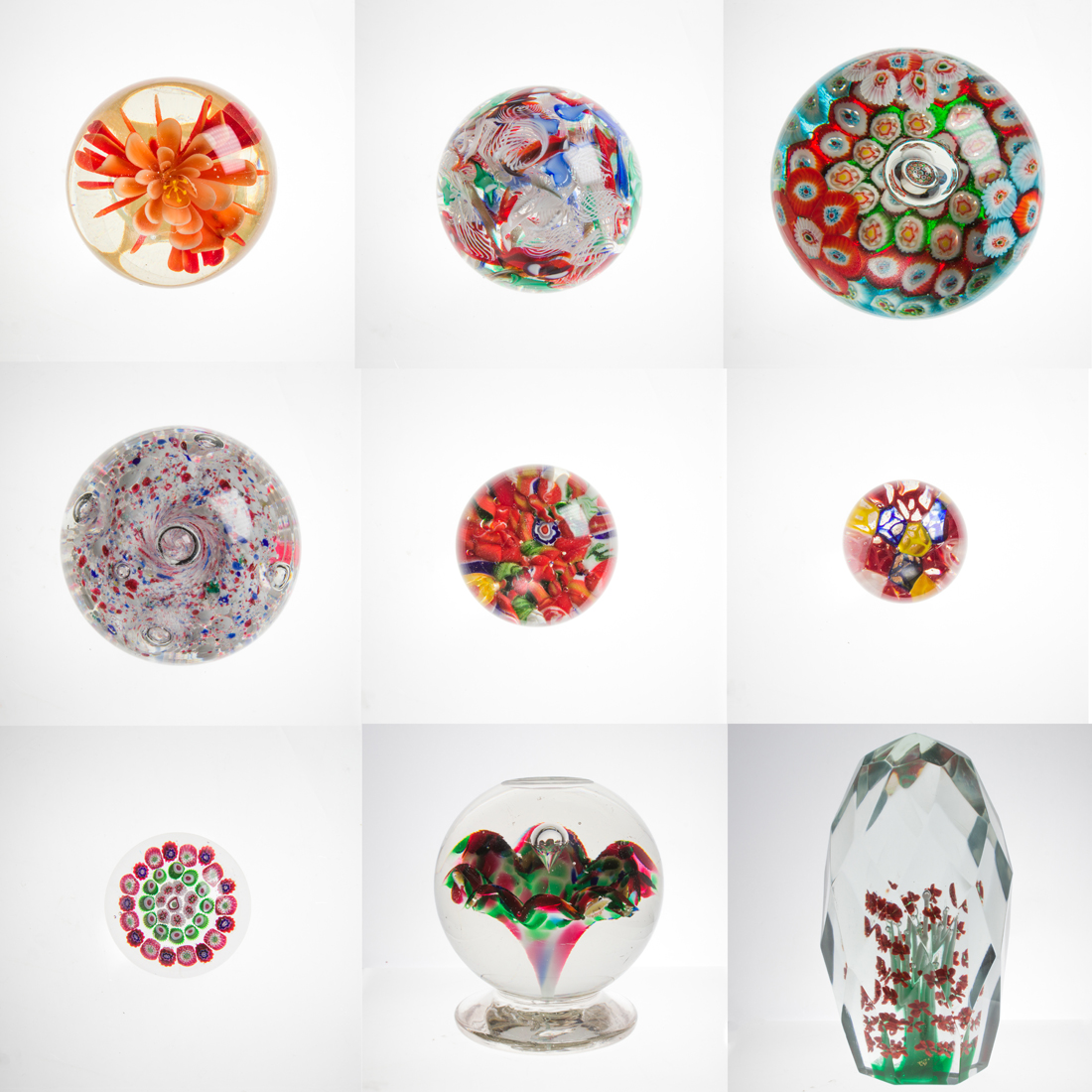 Appraisal: LOT OF GROUP OF GLASS PAPERWEIGHTS lot of Group of