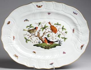 Appraisal: Hand Decorated with colorful birds in flowering branches surrounded by