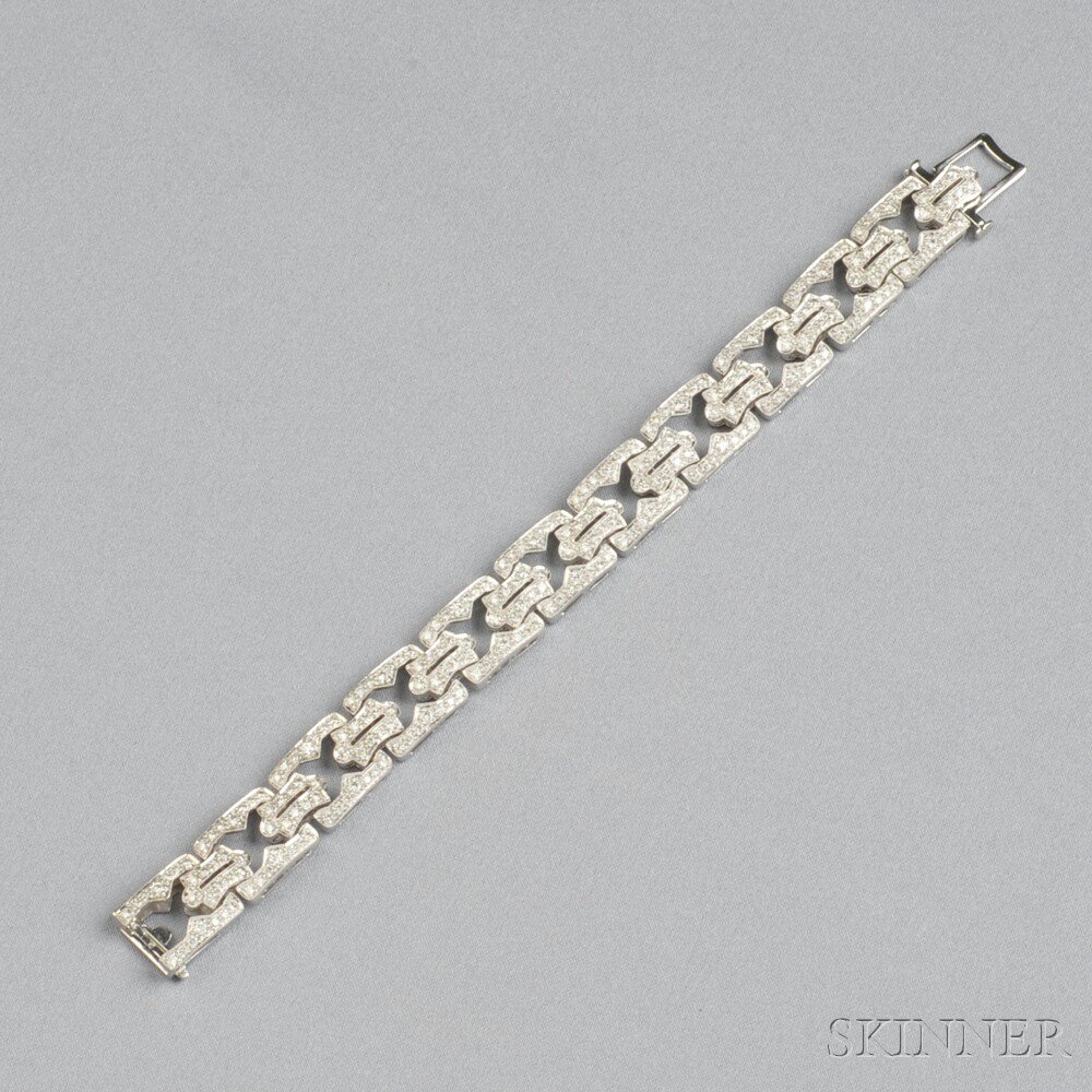 Appraisal: Platinum and Diamond Bracelet Sophia D set with full-cut diamonds