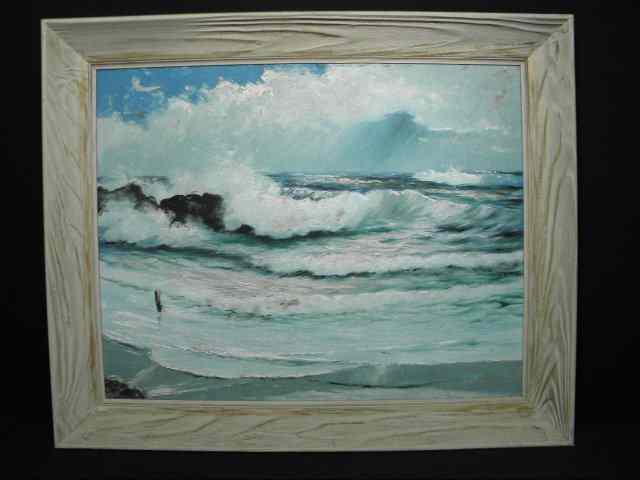 Appraisal: Seascape oil on canvas board painting by Harold Newton the