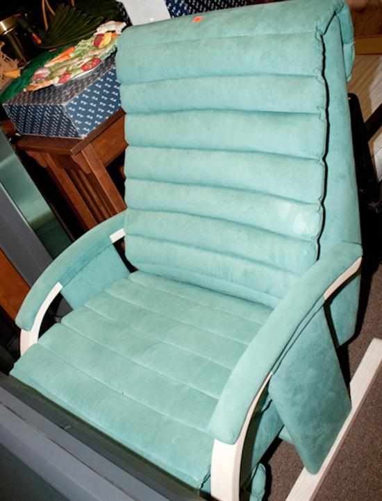 Appraisal: Contemporary pickled wood reclining chair Estimate - All property is