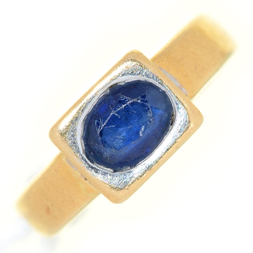 Appraisal: A sapphire ring in gold unmarked g size H More