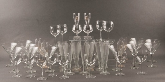 Appraisal: Martini cocktail champagne flutes snifters