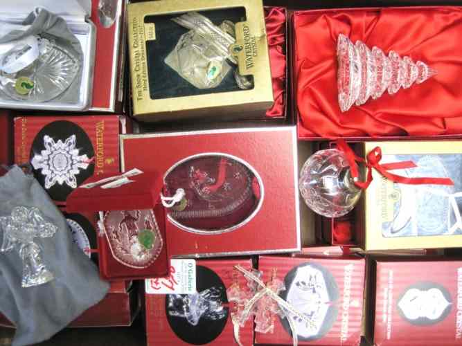 Appraisal: WATERFORD COLLECTION OF CRYSTAL CHRISTMAS ORNAMENTS approximately thirty-five in limited