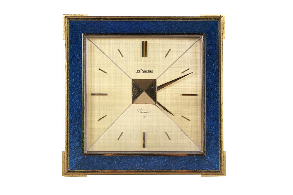 Appraisal: LECOULTRE FOR CARTIER PYRAMID CLOCKsigned to dial inches square Condition