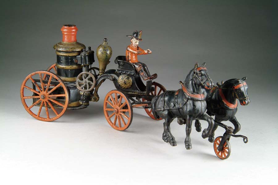 Appraisal: RARE WELKER CROSBY PUMPER A fine early toy with a