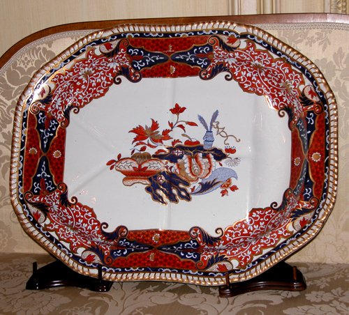 Appraisal: Title English Porcelain Well and Tree Platter with Imari Decoration