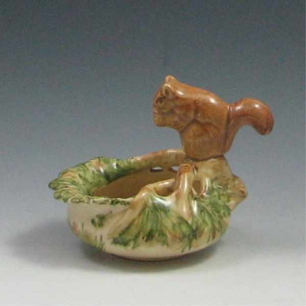 Appraisal: Weller Squirrel on Bowl unmarked excellent condition ''h