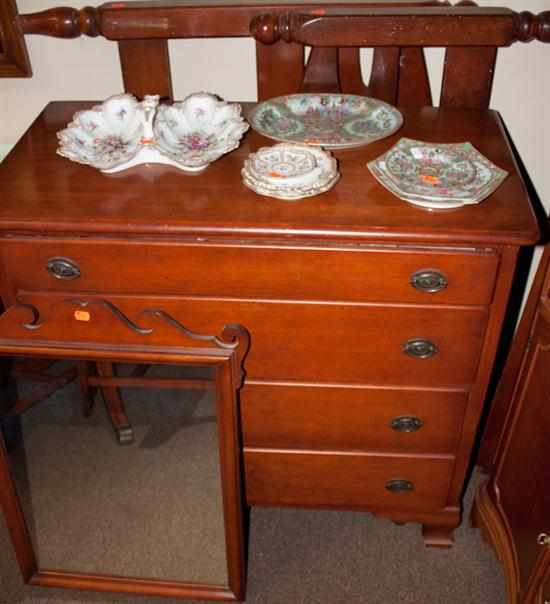 Appraisal: Federal style cherrywood three-piece bedroom set comprising chest of drawers