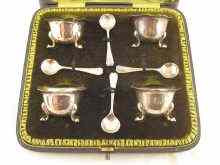 Appraisal: Silver A boxed set of four salts Birmingham c with