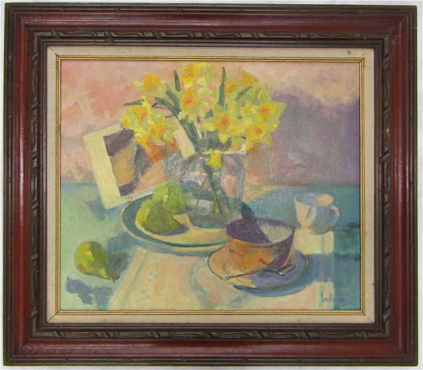 Appraisal: GENE AMONDSON OIL ON CANVAS Washington - Table-top still-life with