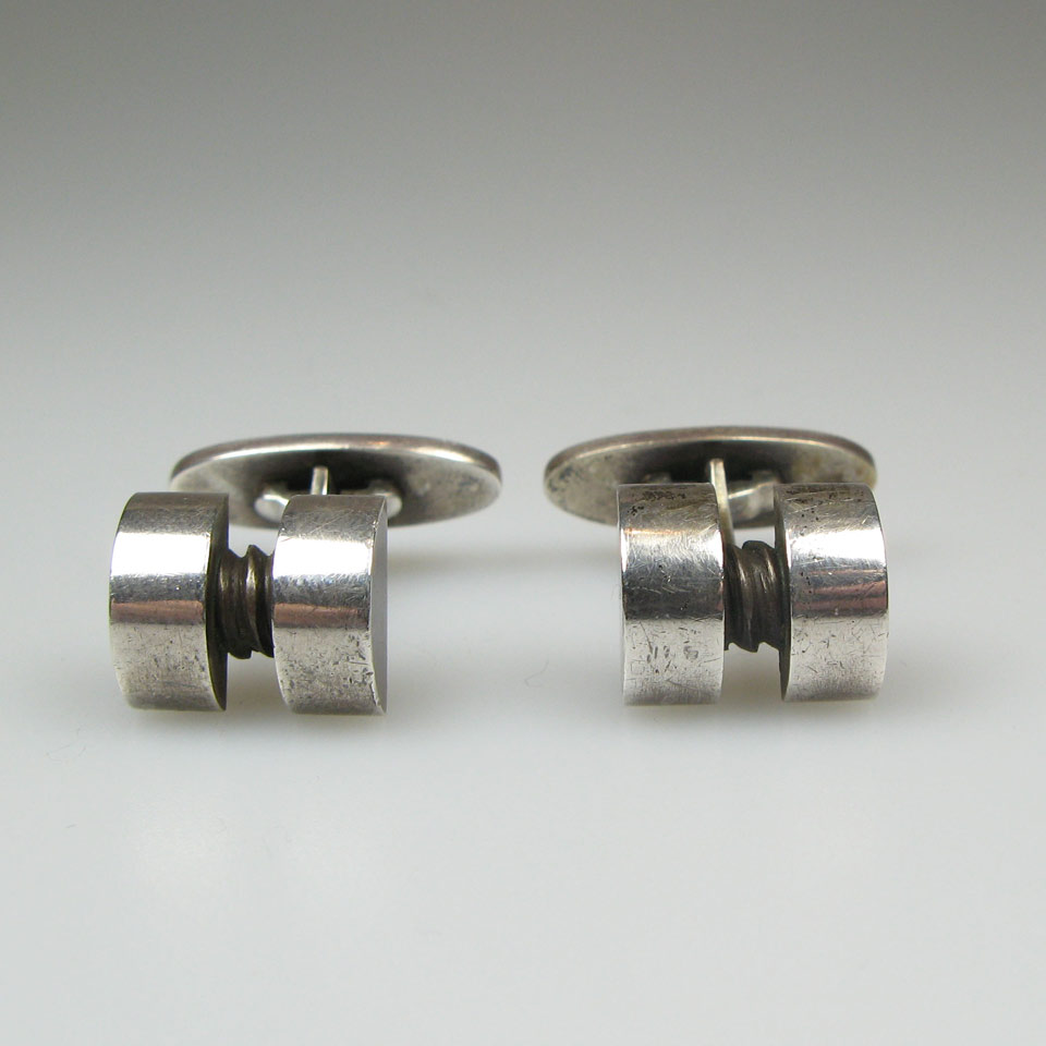 Appraisal: Pair Of Georg Jensen Danish Sterling Silver Cufflinks post Designer