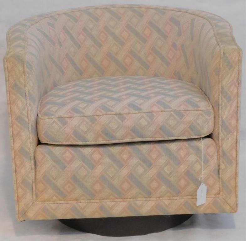 Appraisal: EDWARD WORMLEY - SWIVEL LOUNGE CHAIRfor Dunbar ca s high