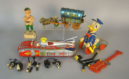 Appraisal: Misc toys to include two battery operated toys mid th