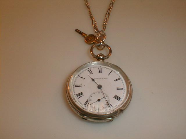 Appraisal: A silver open face pocket watch key wind dial scribed