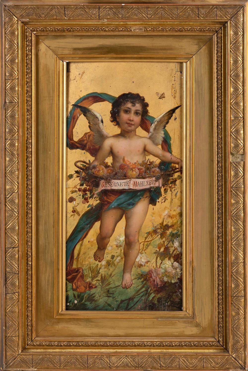 Appraisal: HANS RONSARD ZATZKA AUSTRIA ITALY - CUPID CARRYING A BASKET