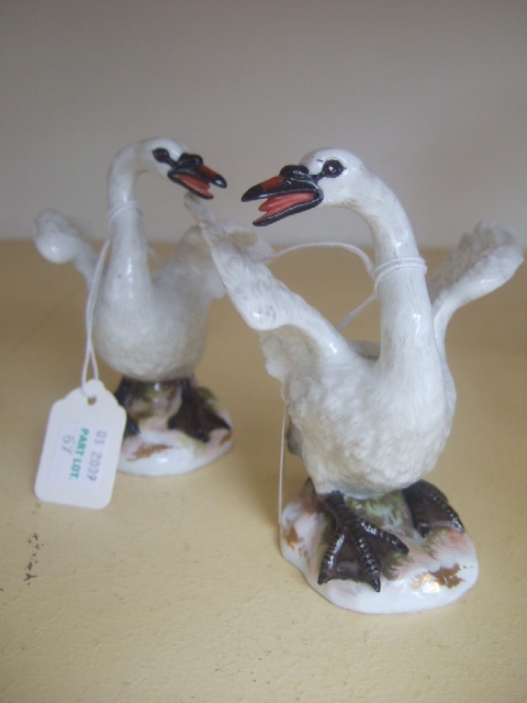 Appraisal: A pair of Meissen swans late th early th century