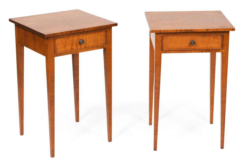 Appraisal: PAIR OF ELDRED WHEELER ONE-DRAWER STANDS Massachusetts th Century In